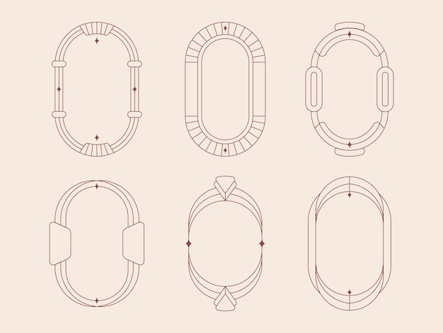 Marco lineal minimalista de diseño plano