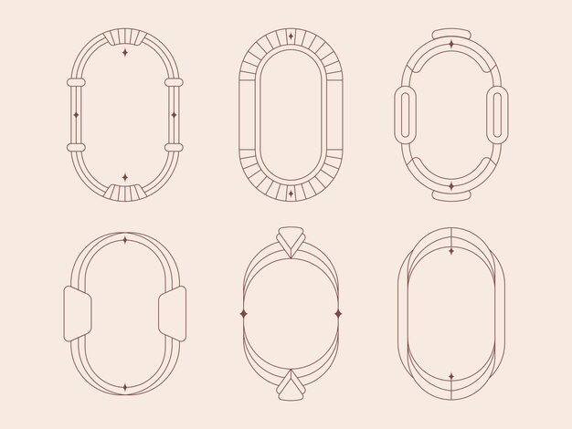 Marco lineal minimalista de diseño plano
