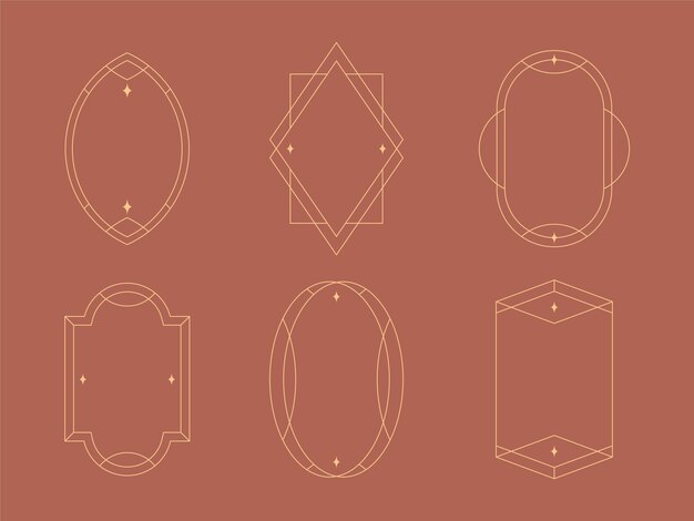 Marco lineal minimalista de diseño plano