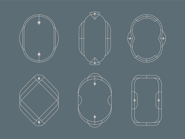 Marco lineal minimalista de diseño plano