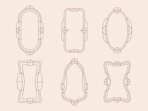 Marco lineal minimalista de diseño plano