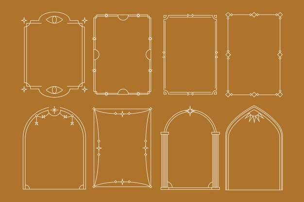 Marco lineal minimalista de diseño plano