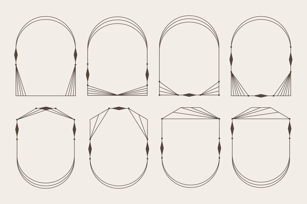 Marco lineal minimalista de diseño plano