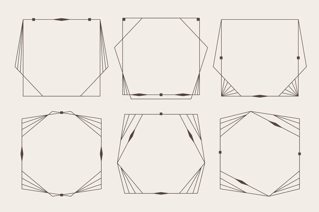 Marco lineal minimalista de diseño plano