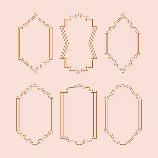 Marco lineal minimalista de diseño plano