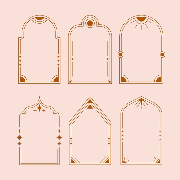 Marco lineal minimalista de diseño plano