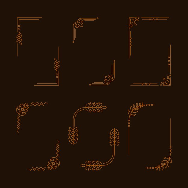 Marco lineal minimalista de diseño plano