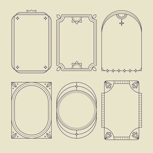 Marco lineal minimalista de diseño plano
