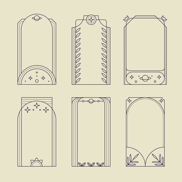 Marco lineal minimalista de diseño plano