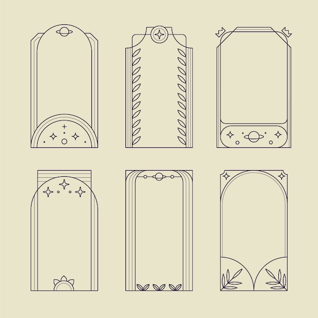 Marco lineal minimalista de diseño plano