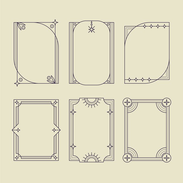 Marco lineal minimalista de diseño plano