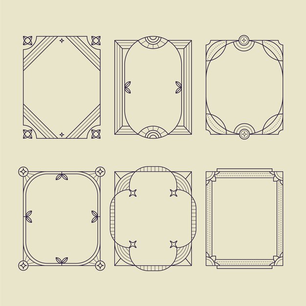 Marco lineal minimalista de diseño plano