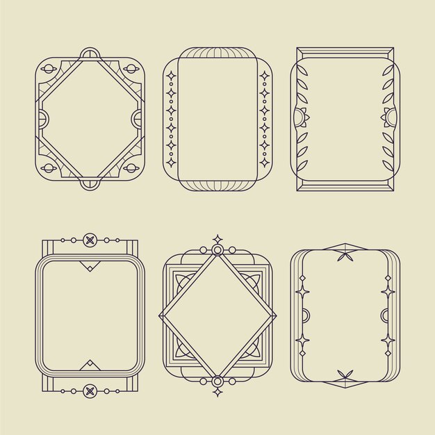 Marco lineal minimalista de diseño plano