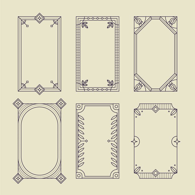 Marco lineal minimalista de diseño plano