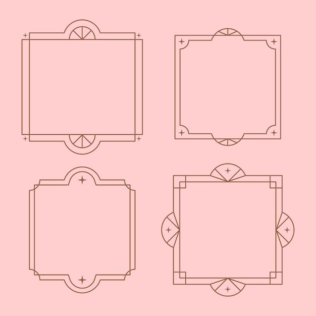 Marco lineal minimalista de diseño plano
