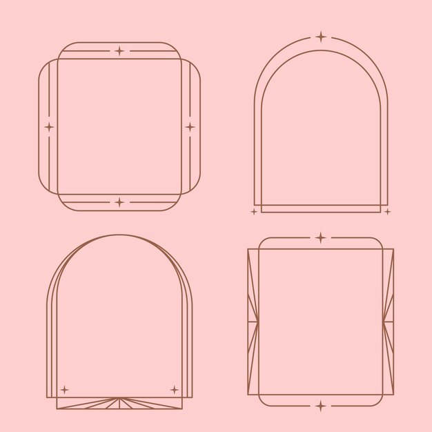 Marco lineal minimalista de diseño plano