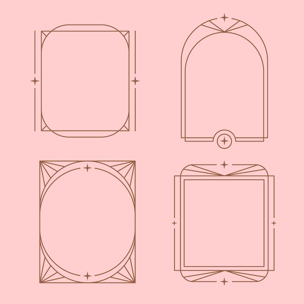 Marco lineal minimalista de diseño plano