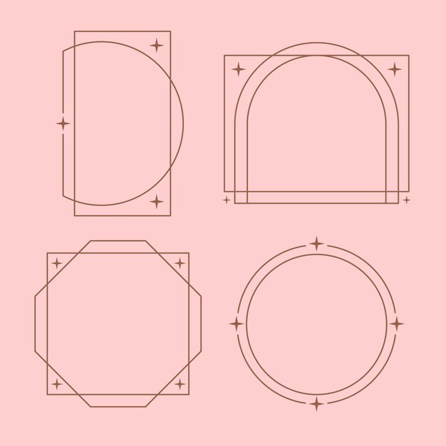 Marco lineal minimalista de diseño plano