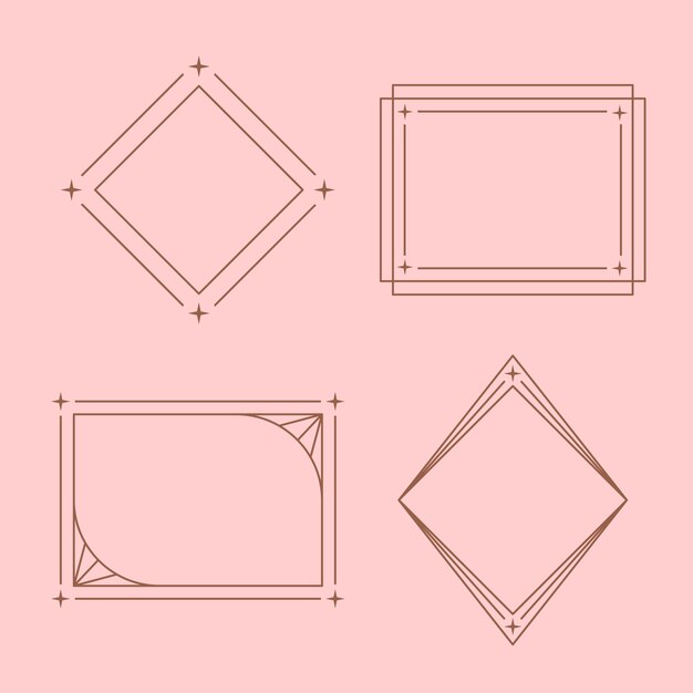 Marco lineal minimalista de diseño plano