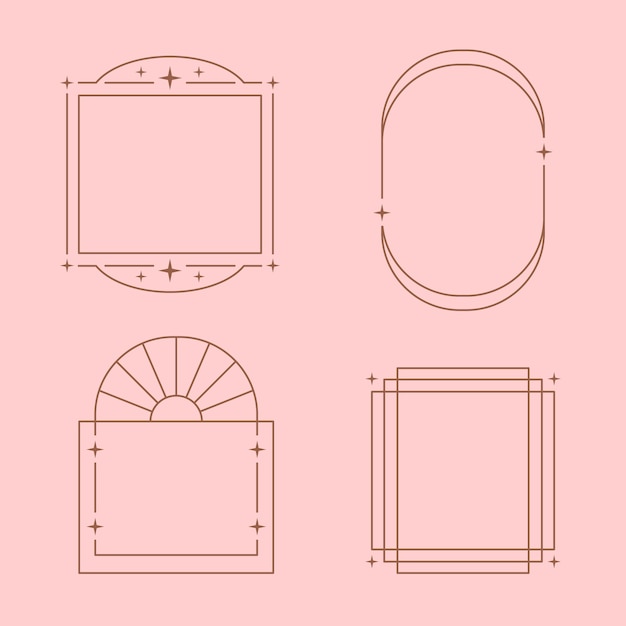 Vector gratuito marco lineal minimalista de diseño plano