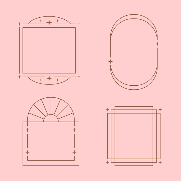 Marco lineal minimalista de diseño plano