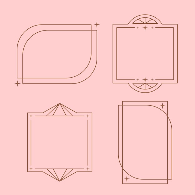 Marco lineal minimalista de diseño plano
