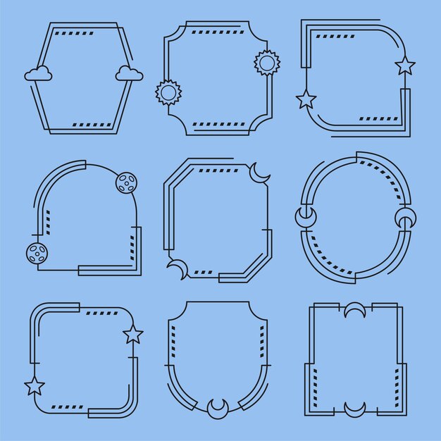 Marco lineal minimalista de diseño plano