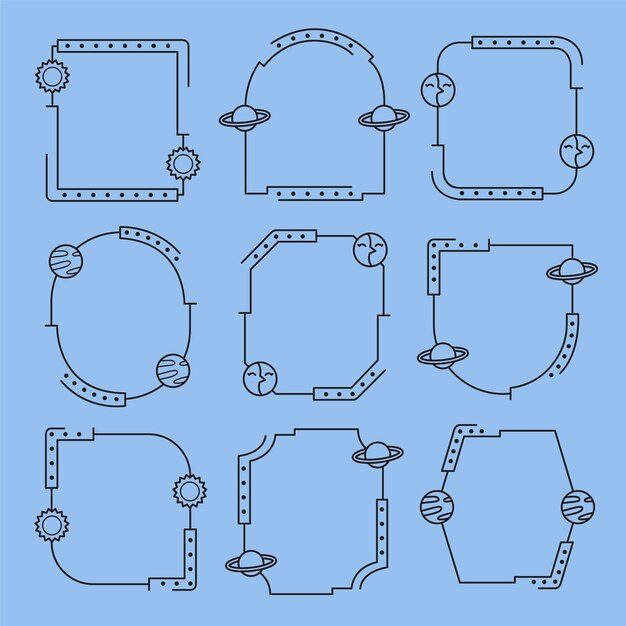 Marco lineal minimalista de diseño plano
