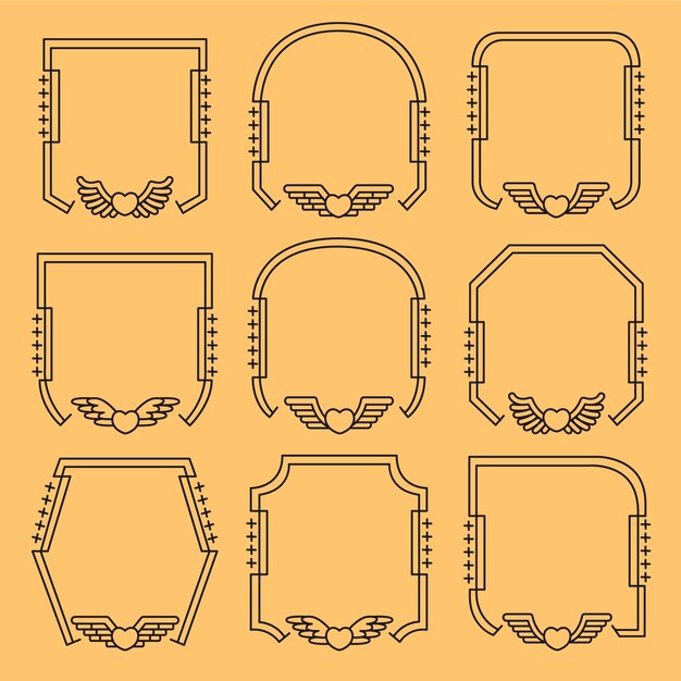 Marco lineal minimalista de diseño plano