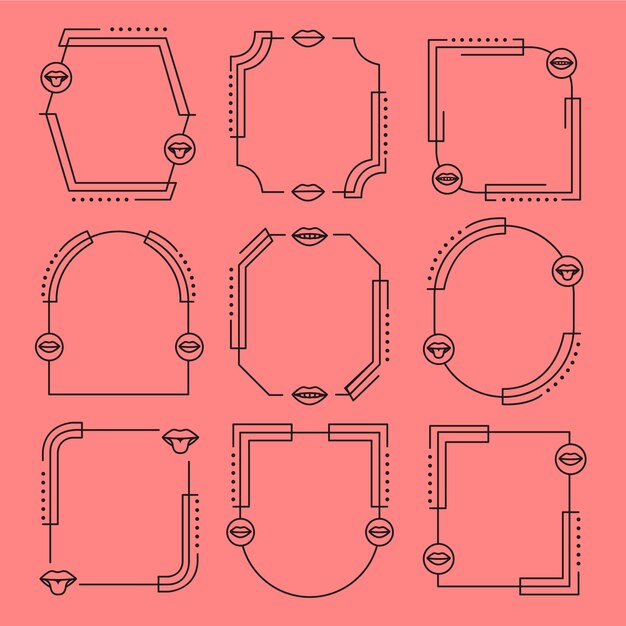 Marco lineal minimalista de diseño plano
