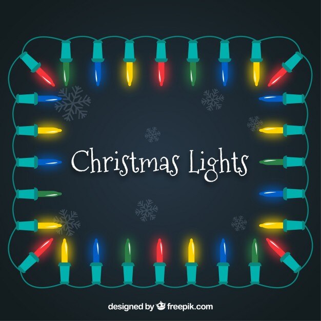Vector gratuito marco de luces de colores navideñas