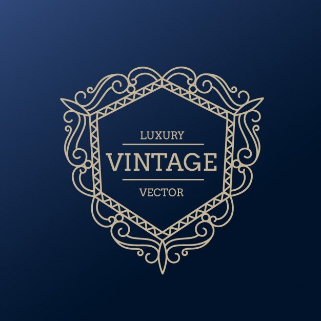 Vector gratuito marco lujoso y vintage