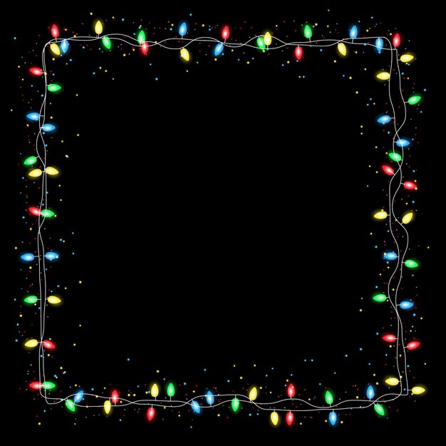 Marco de luz navideño realista
