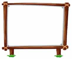 Vector gratuito marco de madera horizontal aislado en blanco