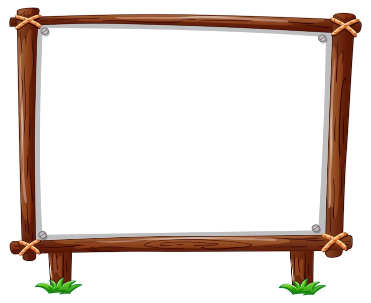 Vector gratuito marco de madera horizontal aislado en blanco