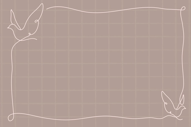 Marco mínimo, vector de diseño de pájaro de arte lineal