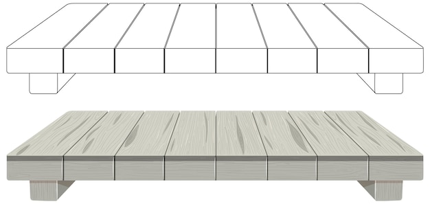 Vector gratuito el marco moderno de la cama de plataforma de madera