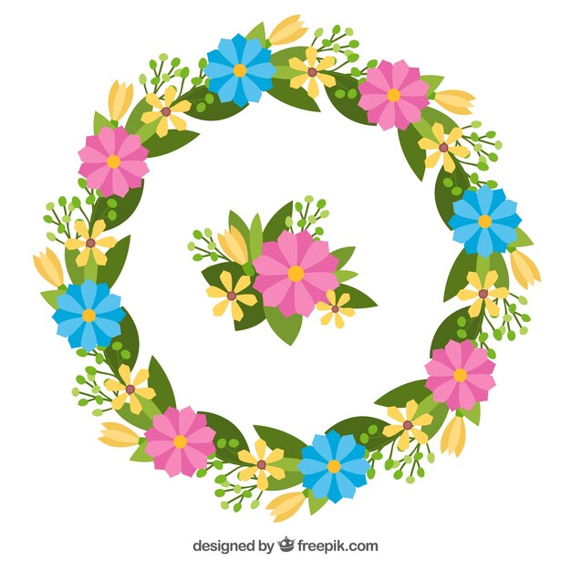 Marco moderno con flores adorables