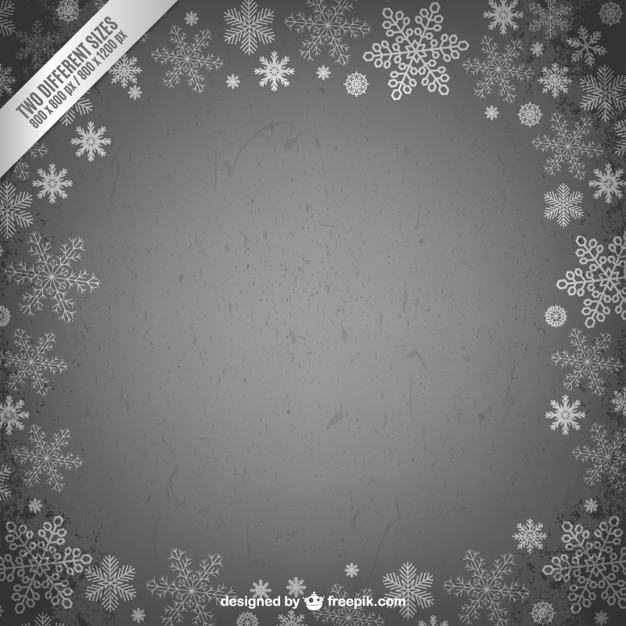 Vector gratuito marco de navidad con copos de nieve