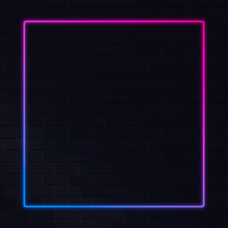 Vector gratuito marco de neón rosa y azul marco de neón sobre un fondo oscuro