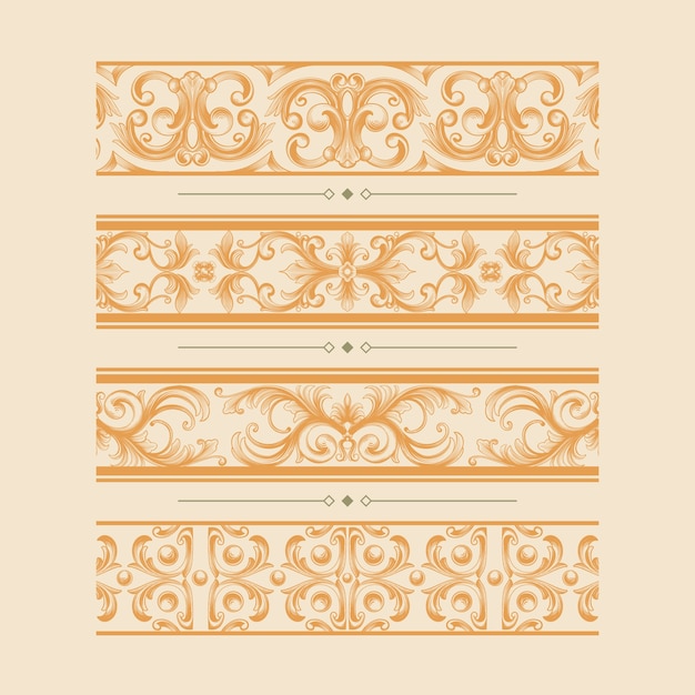 Marco ornamental de divisor dibujado a mano