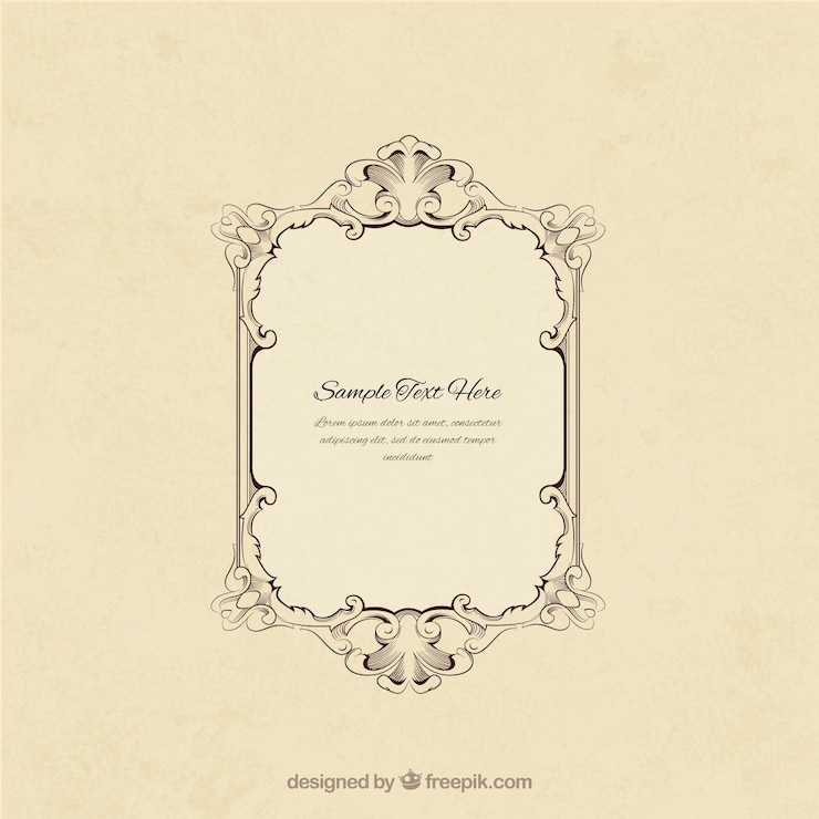 Vector gratuito marco ornamental en estilo retro