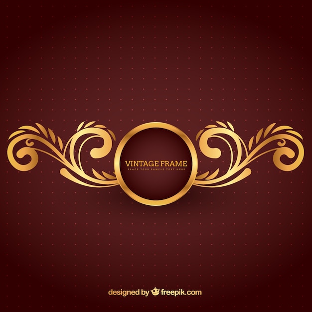 Vector gratuito marco de oro en estilo ornamental