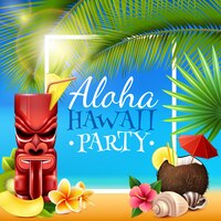 Vector gratuito marco del partido hawaiano