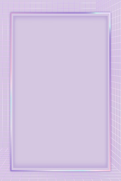 Marco con patrón de cuadrícula 3D vector púrpura