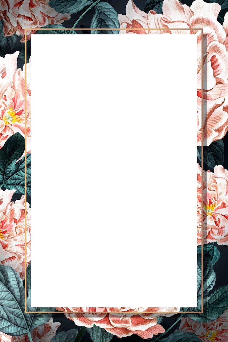 Vector gratuito marco de peonía floral dorado