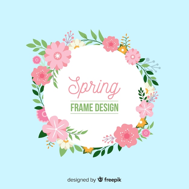 Vector gratuito marco primaveral de flores