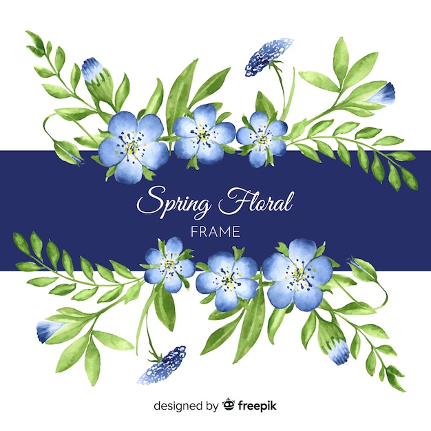 Vector gratuito marco primaveral de flores