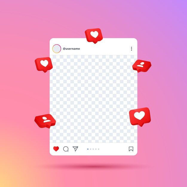 Marco de publicación de instagram de redes sociales