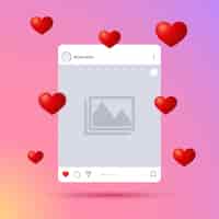 Vector gratuito marco de publicación de instagram de redes sociales